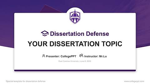 East Carolina University Graduation Thesis Defense PPT Template