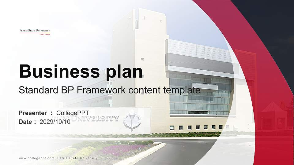 Ferris State University Competition/Entrepreneurship Contest PPT Template16:9 ratio PPT effect preview image