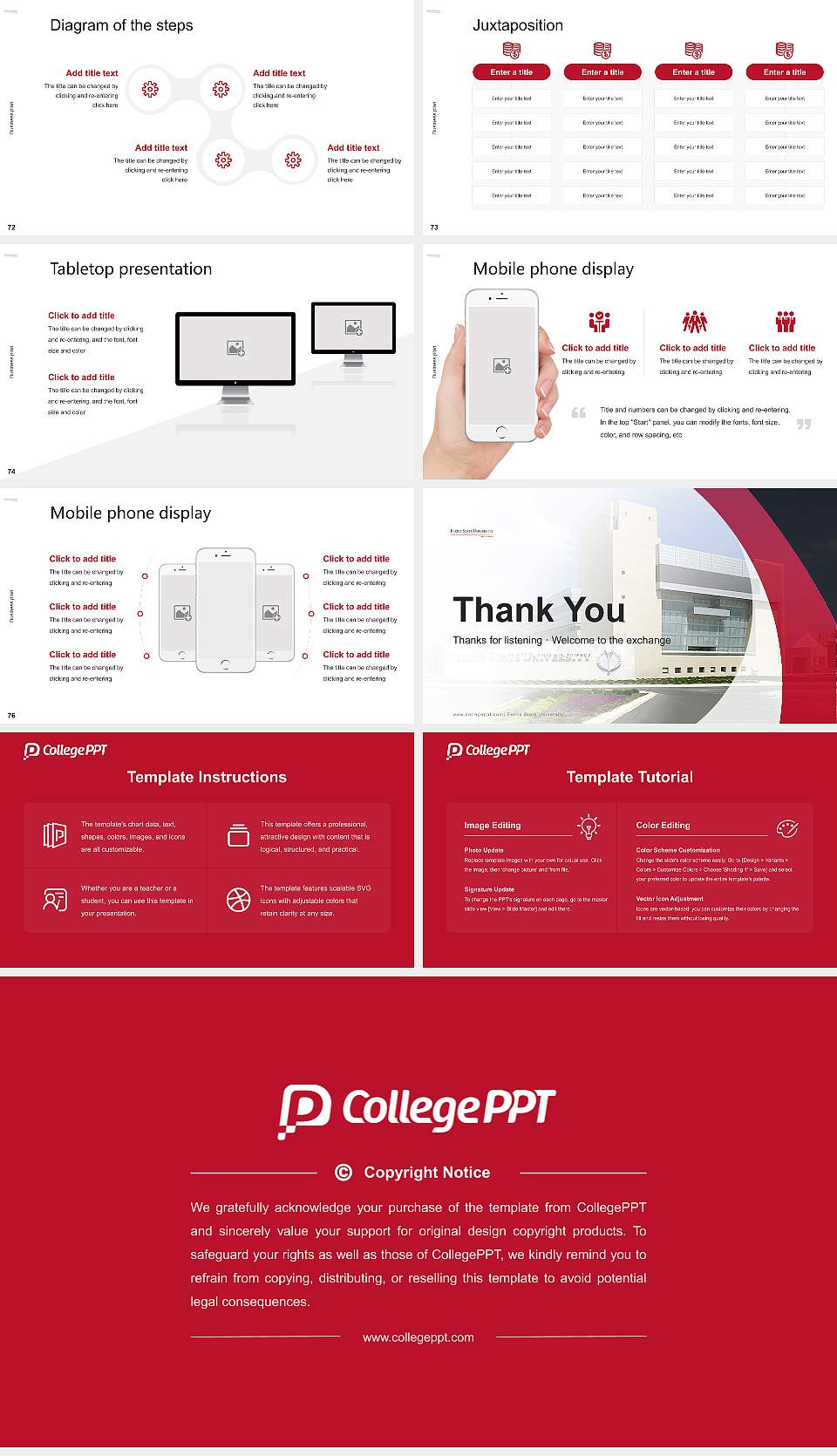 Ferris State University Competition/Entrepreneurship Contest PPT Template16:9 ratio PPT effect preview image9