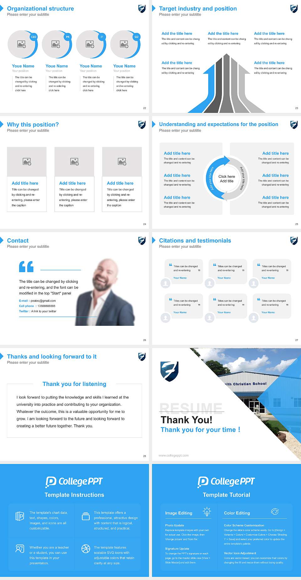 Family of Faith Christian University Resume PPT Template4:3 ratio PPT effect preview image4