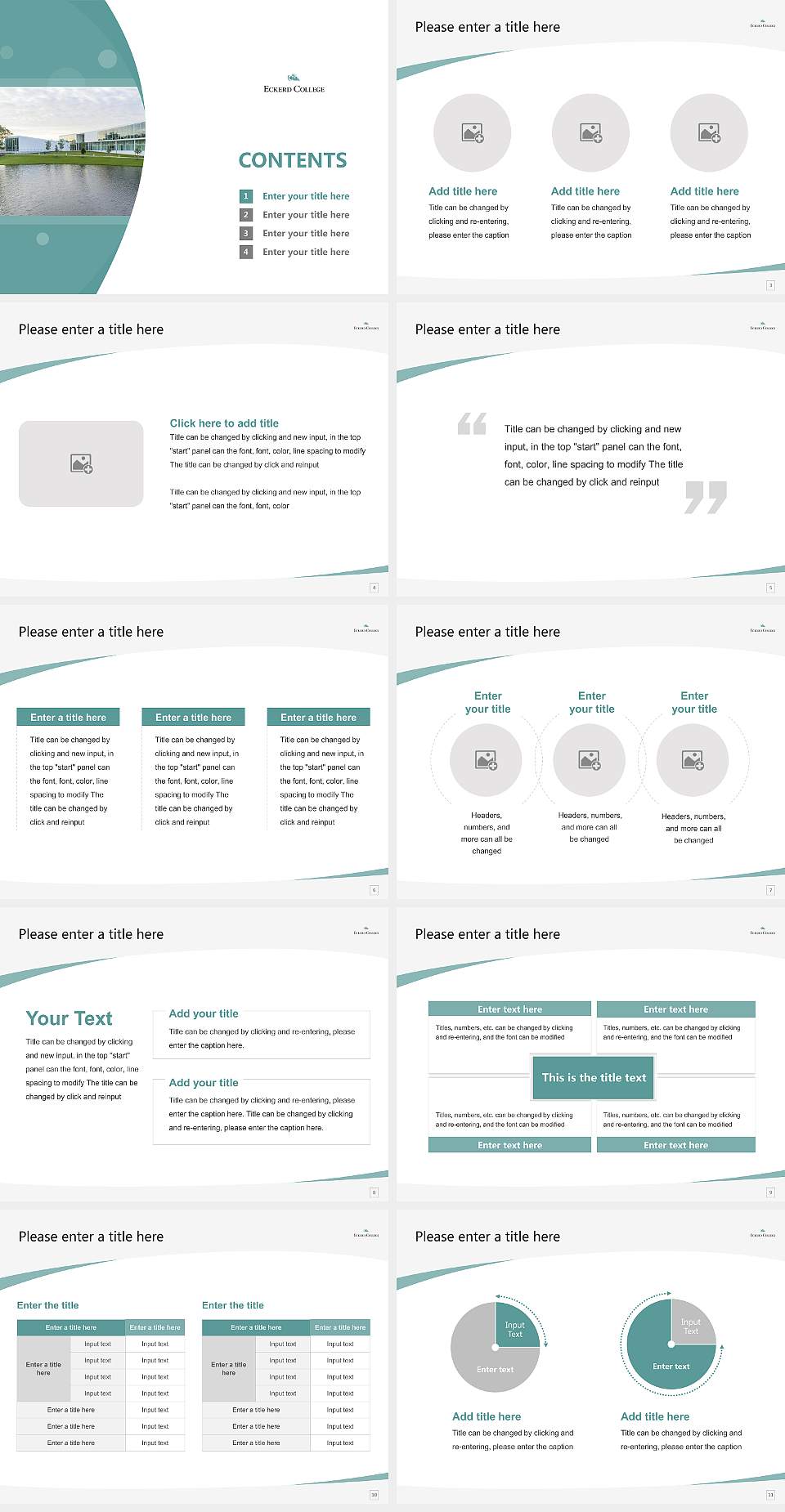 Eckerd College Course/Courseware Creation PPT Template4:3 ratio PPT effect preview image2
