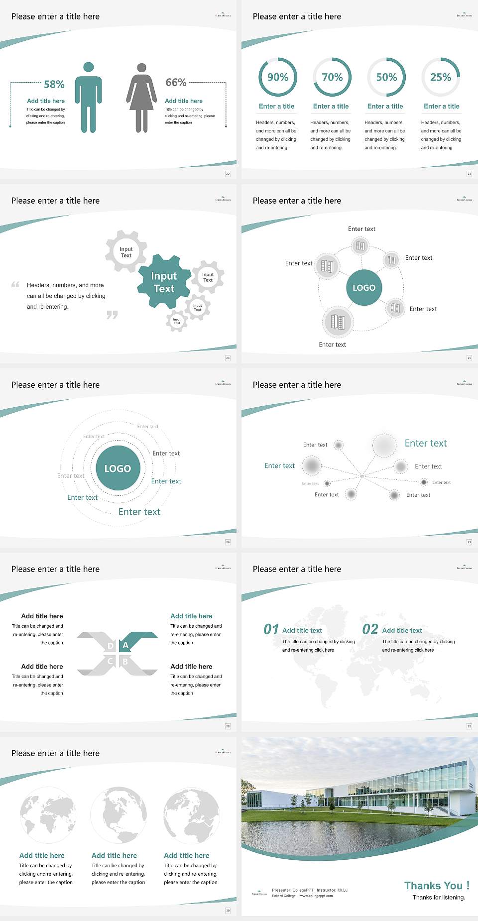 Eckerd College Course/Courseware Creation PPT Template4:3 ratio PPT effect preview image4