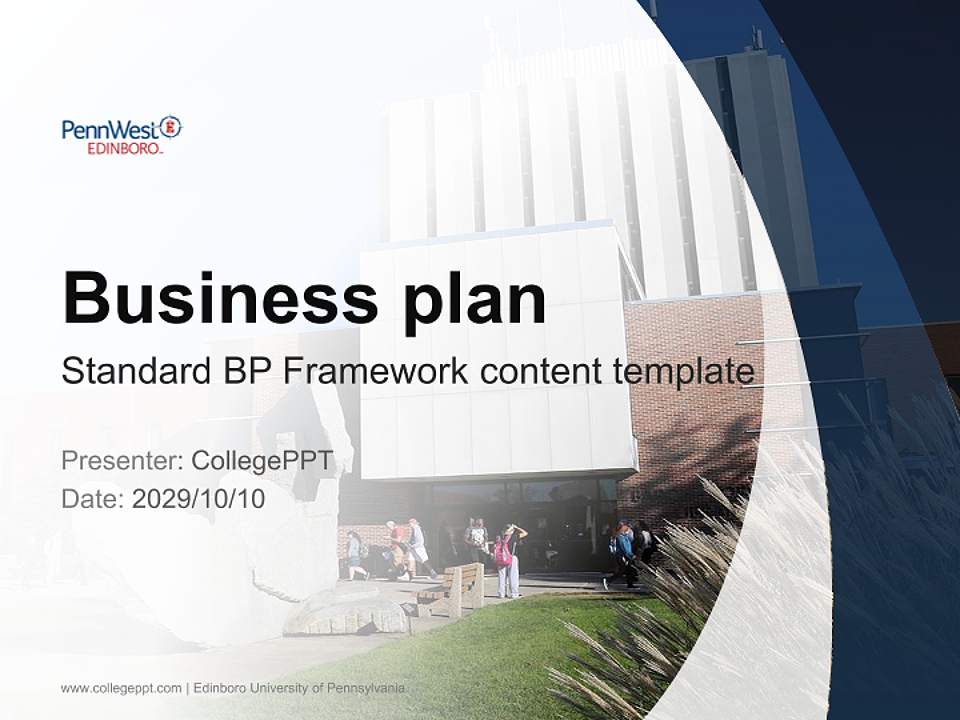 Edinboro University of Pennsylvania Competition/Entrepreneurship Contest PPT Template4:3 ratio PPT effect preview image9