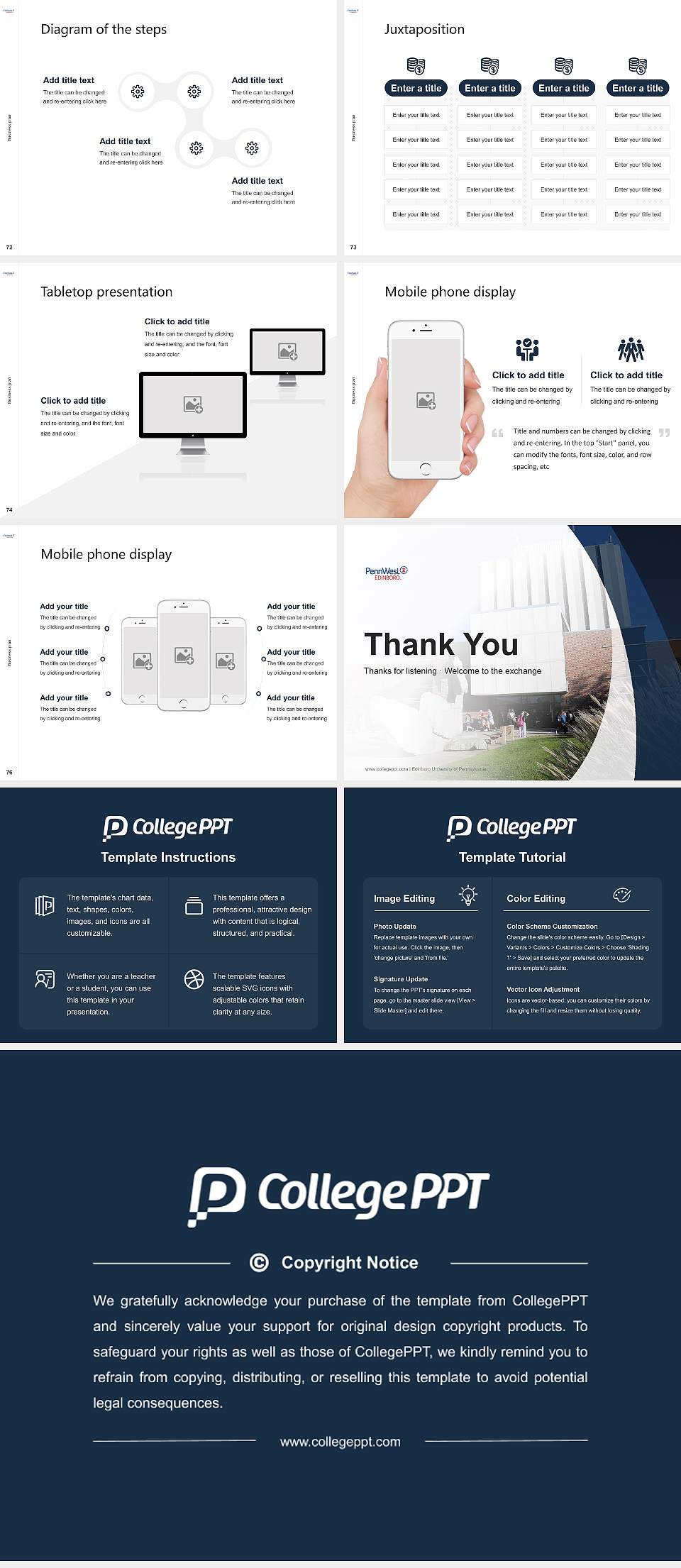 Edinboro University of Pennsylvania Competition/Entrepreneurship Contest PPT Template4:3 ratio PPT effect preview image9