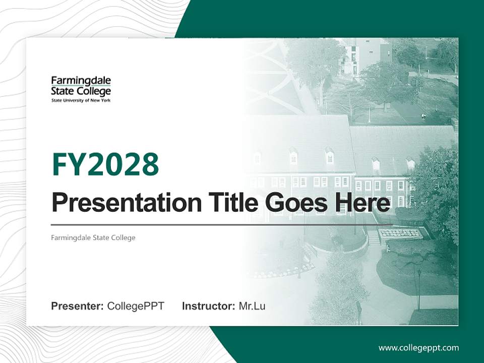 Farmingdale State College Academic Presentation/Research Findings Report PPT Template4:3 ratio PPT effect preview image5