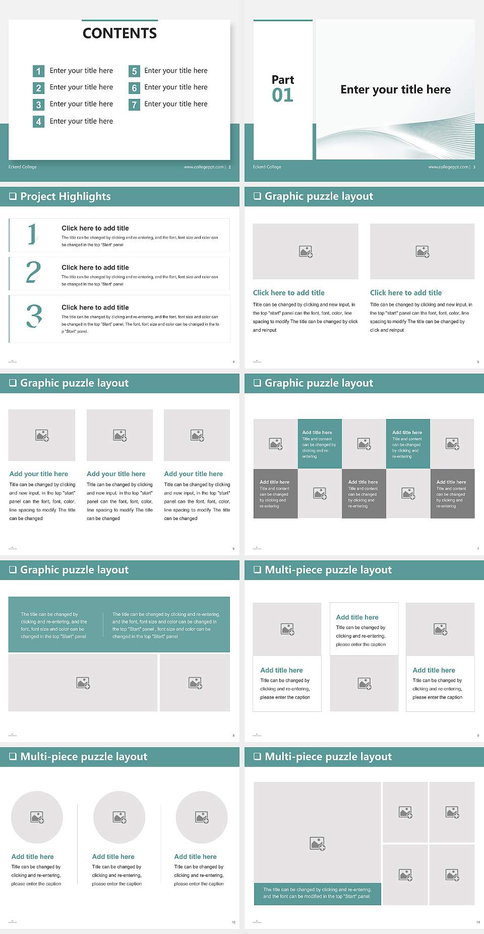 Eckerd College General Purpose PPT Template4:3 ratio PPT effect preview image2