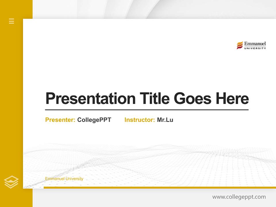 Emmanuel University Thesis Proposal/Graduation Defense PPT Template4:3 ratio PPT effect preview image1