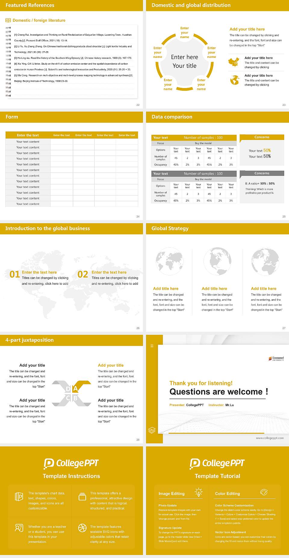 Emmanuel University Thesis Proposal/Graduation Defense PPT Template4:3 ratio PPT effect preview image4