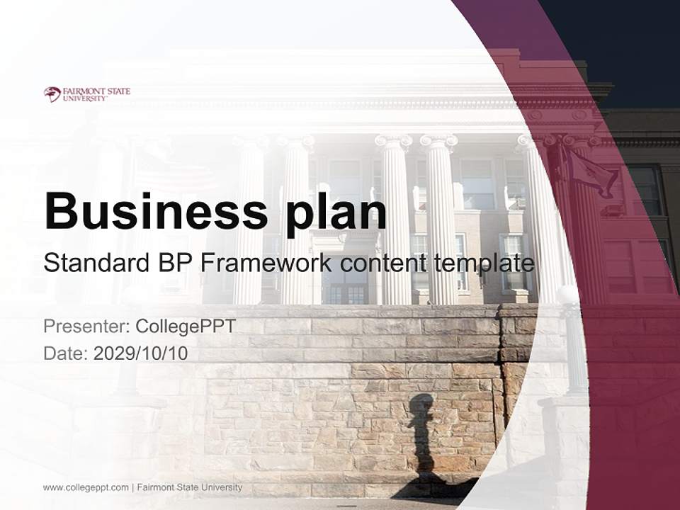 Fairmont State University Competition/Entrepreneurship Contest PPT Template4:3 ratio PPT effect preview image9