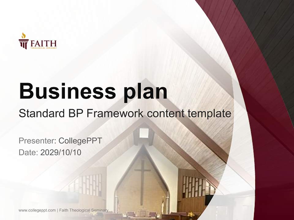 Faith Theological Seminary Competition/Entrepreneurship Contest PPT Template4:3 ratio PPT effect preview image9