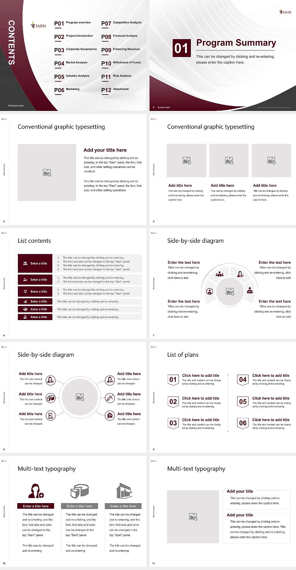 Faith Theological Seminary Competition/Entrepreneurship Contest PPT Template4:3 ratio PPT effect preview image2