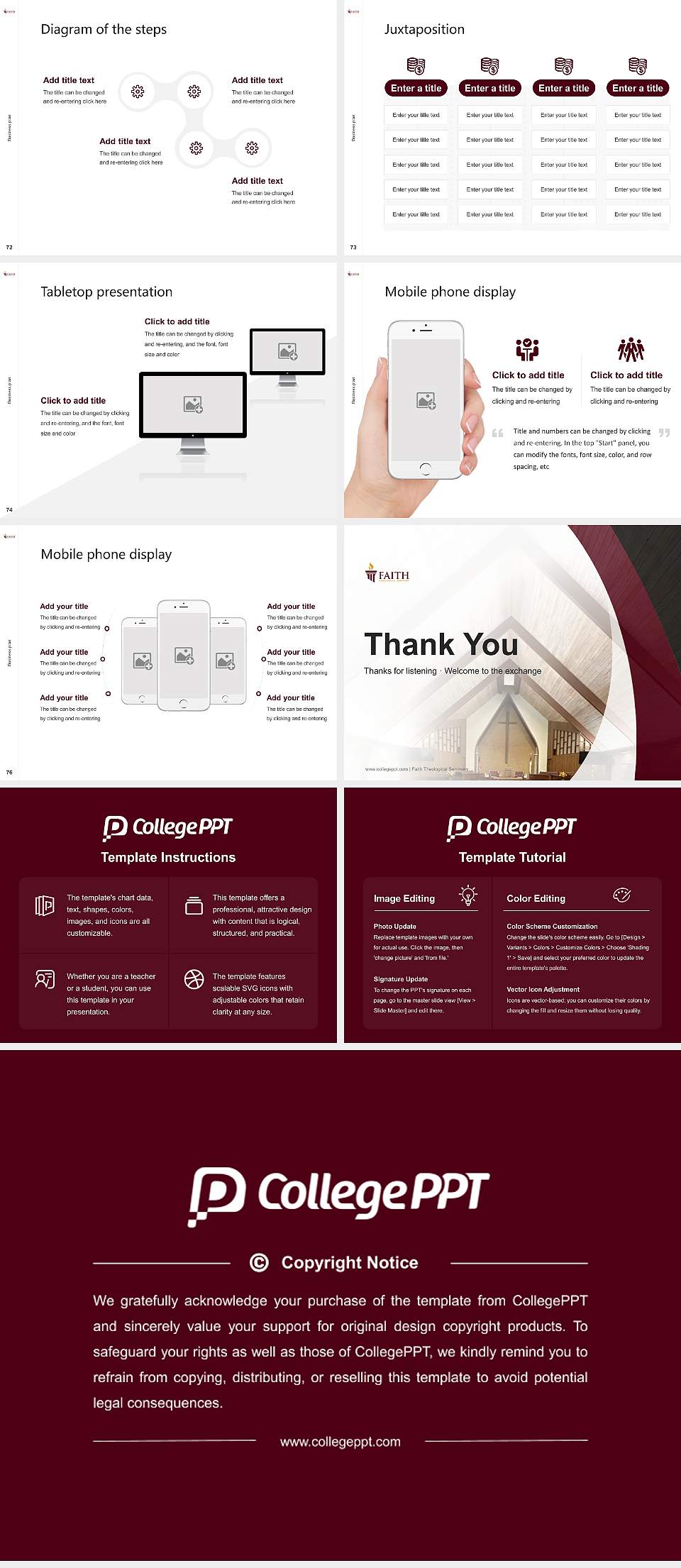Faith Theological Seminary Competition/Entrepreneurship Contest PPT Template4:3 ratio PPT effect preview image9