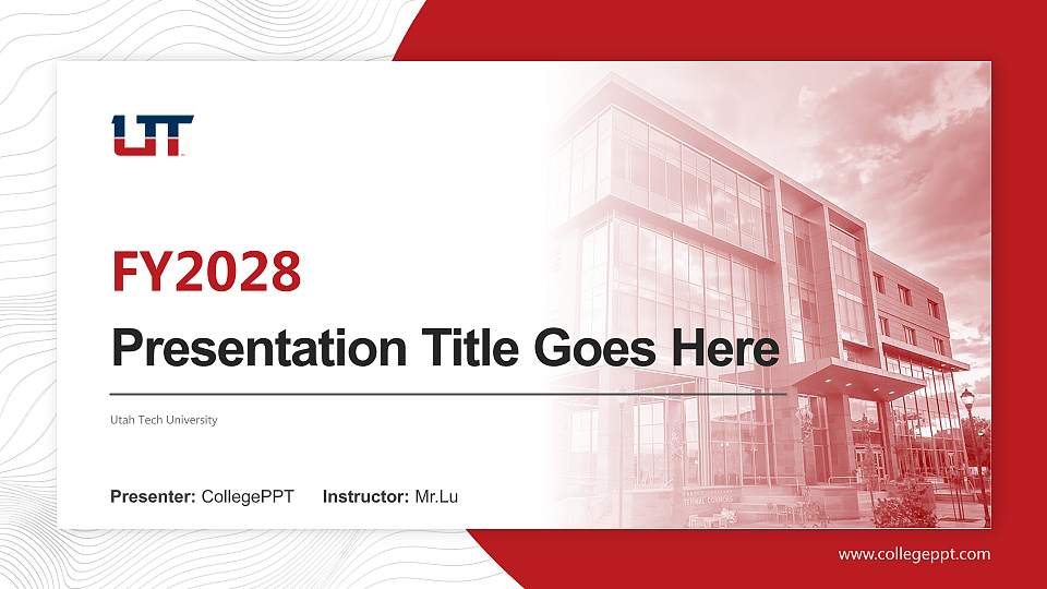 Utah Tech University Academic Presentation/Research Findings Report PPT Template16:9 ratio PPT effect preview image