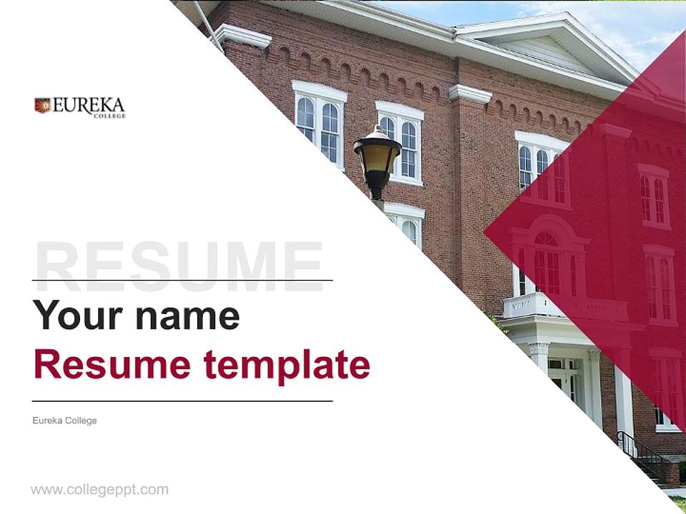 Eureka College Resume PPT Template4:3 ratio PPT effect preview image5