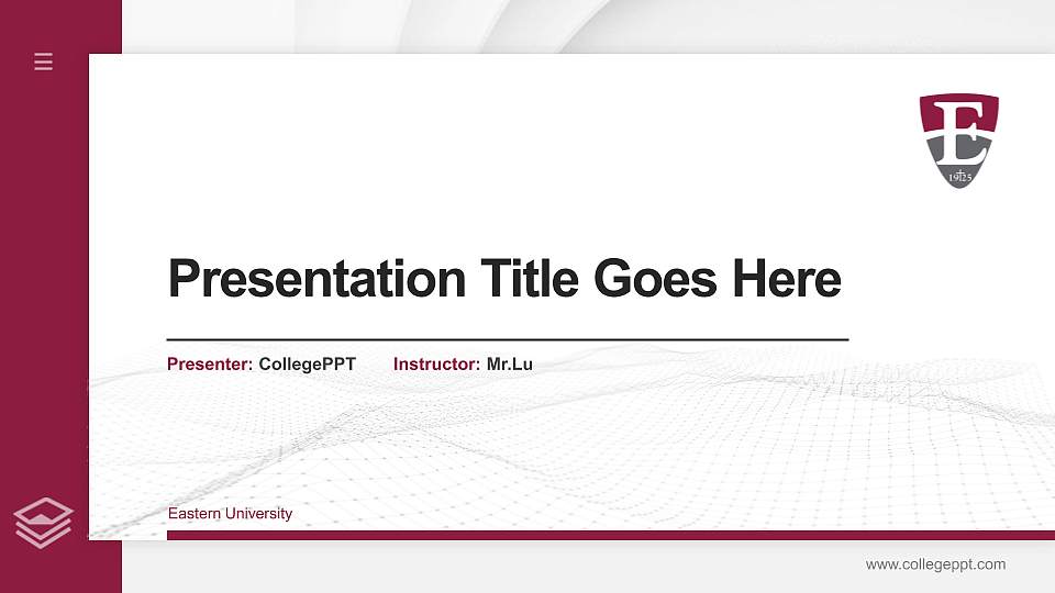 Eastern University Thesis Proposal/Graduation Defense PPT Template16:9 ratio PPT effect preview image