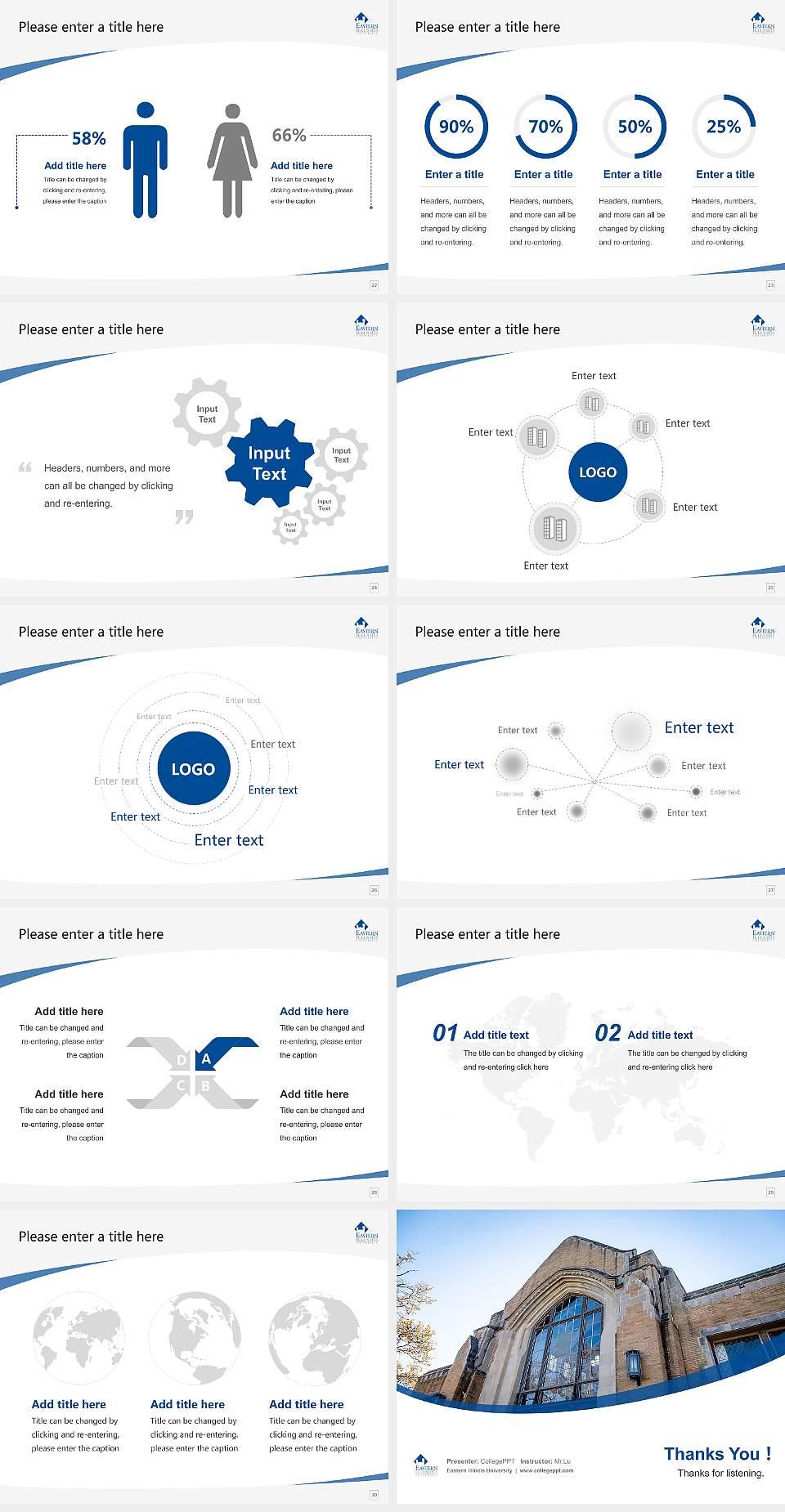 Eastern Illinois University Course/Courseware Creation PPT Template4:3 ratio PPT effect preview image4