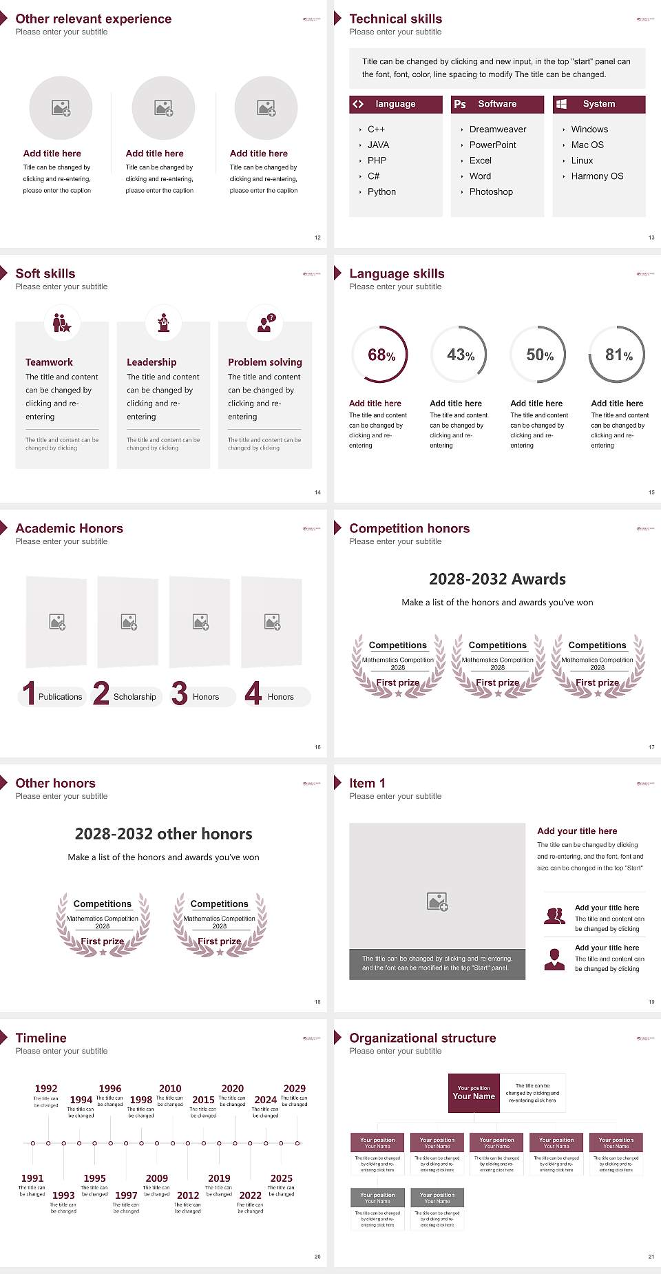 Fairmont State University Resume PPT Template4:3 ratio PPT effect preview image3