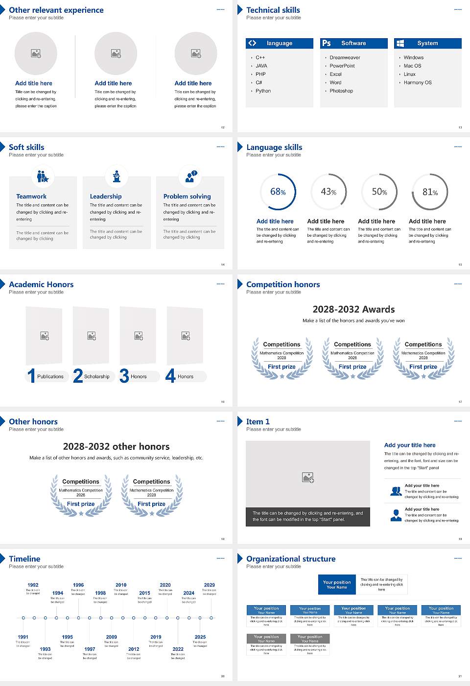 Embry-Riddle Aeronautical University-Prescott Resume PPT Template16:9 ratio PPT effect preview image3