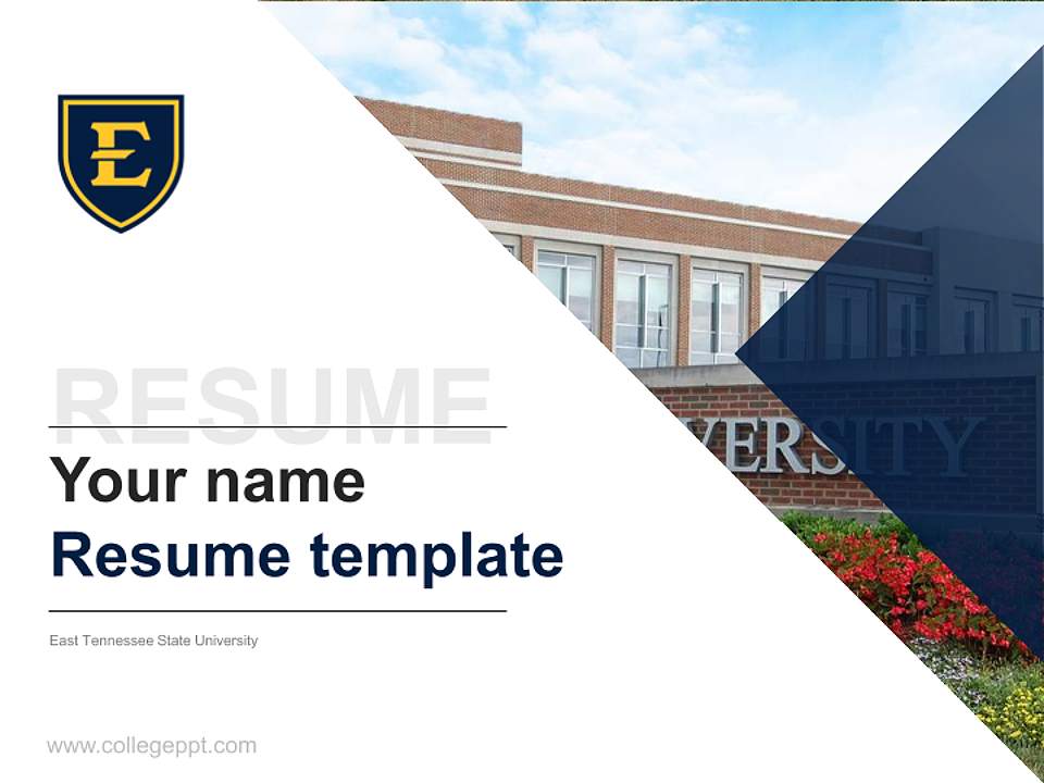 East Tennessee State University Resume PPT Template4:3 ratio PPT effect preview image5