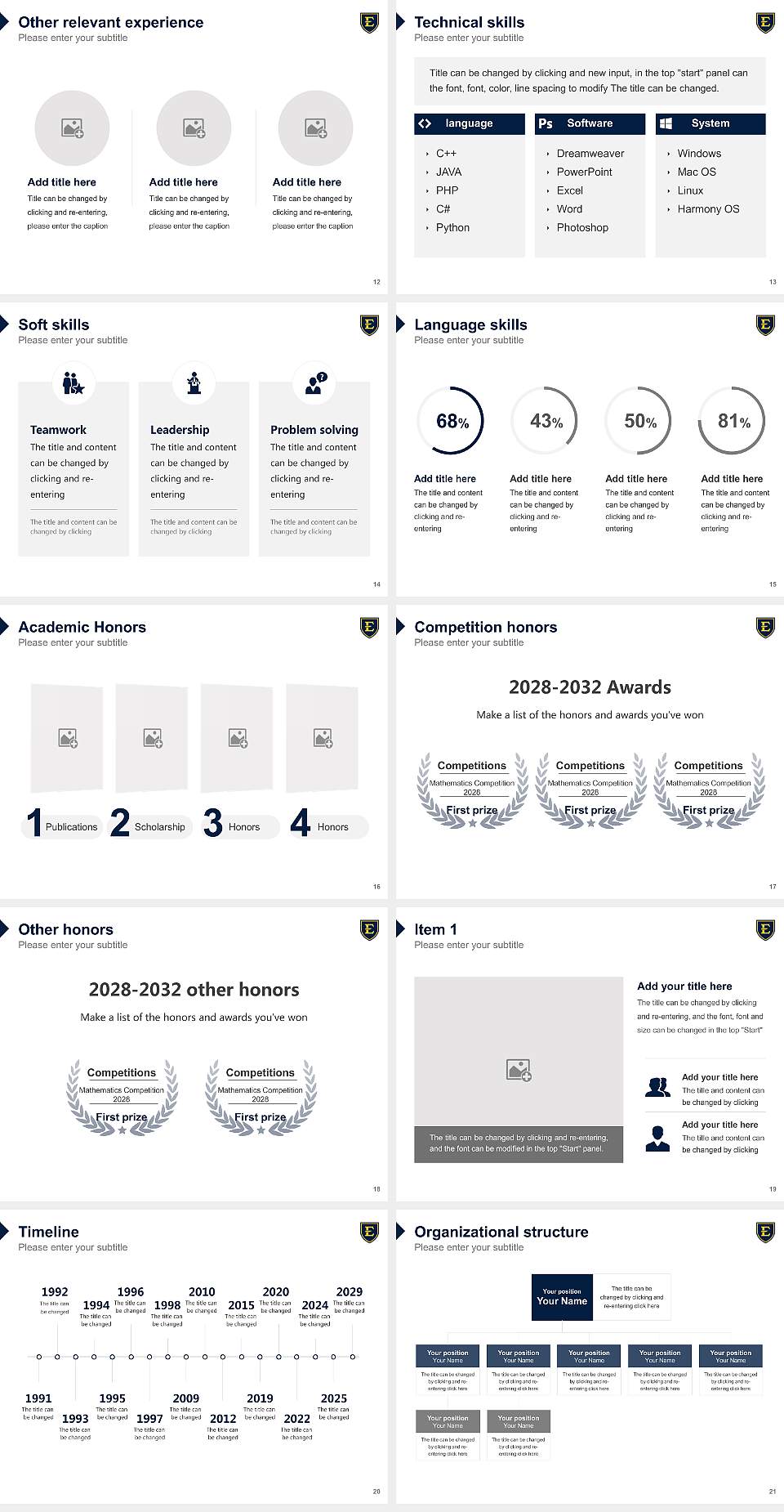 East Tennessee State University Resume PPT Template4:3 ratio PPT effect preview image3