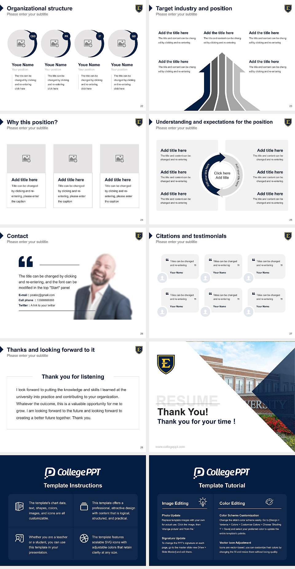 East Tennessee State University Resume PPT Template4:3 ratio PPT effect preview image4