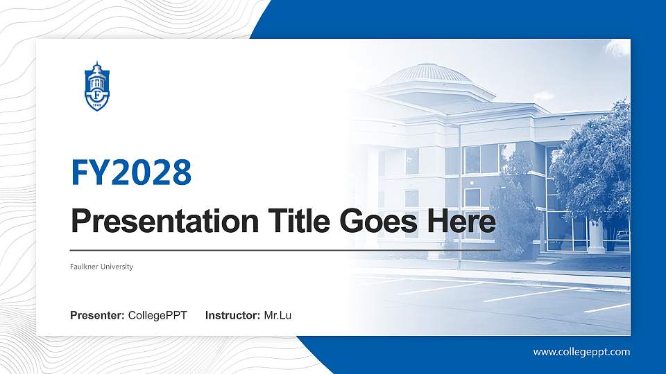Faulkner University Academic Presentation/Research Findings Report PPT Template16:9 ratio PPT effect preview image