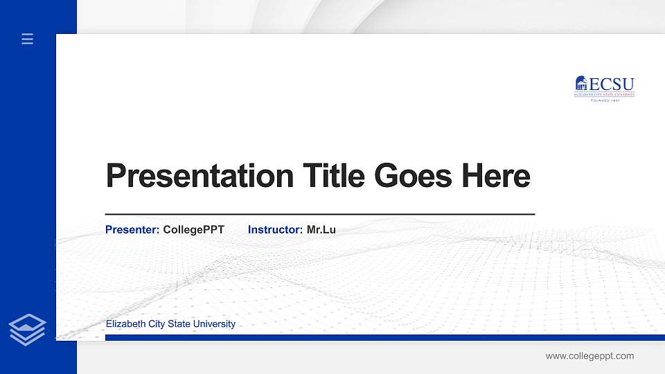 Elizabeth City State University Thesis Proposal/Graduation Defense PPT Template16:9 ratio PPT effect preview image