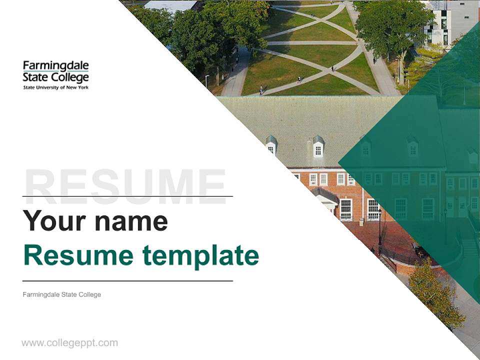 Farmingdale State College Resume PPT Template4:3 ratio PPT effect preview image5