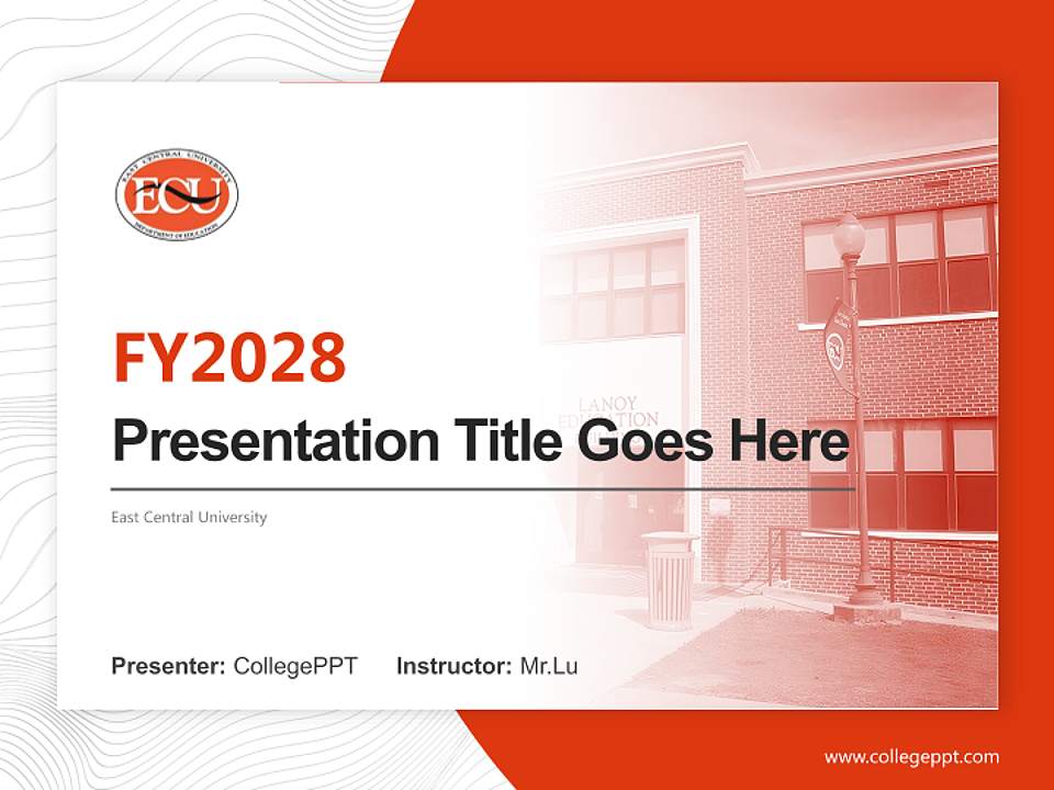 East Central University Academic Presentation/Research Findings Report PPT Template4:3 ratio PPT effect preview image5