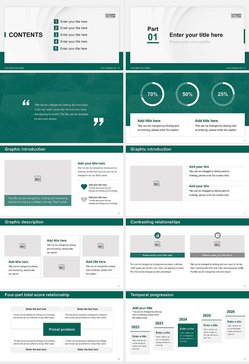 Farmingdale State College Thesis Proposal/Graduation Defense PPT Template16:9 ratio PPT effect preview image2
