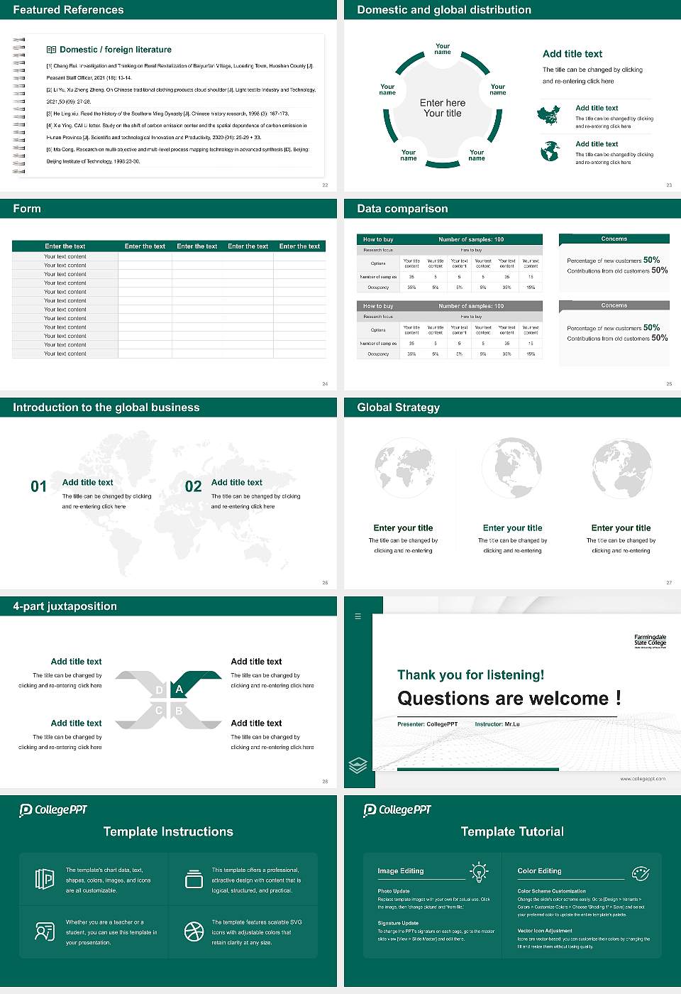 Farmingdale State College Thesis Proposal/Graduation Defense PPT Template16:9 ratio PPT effect preview image4