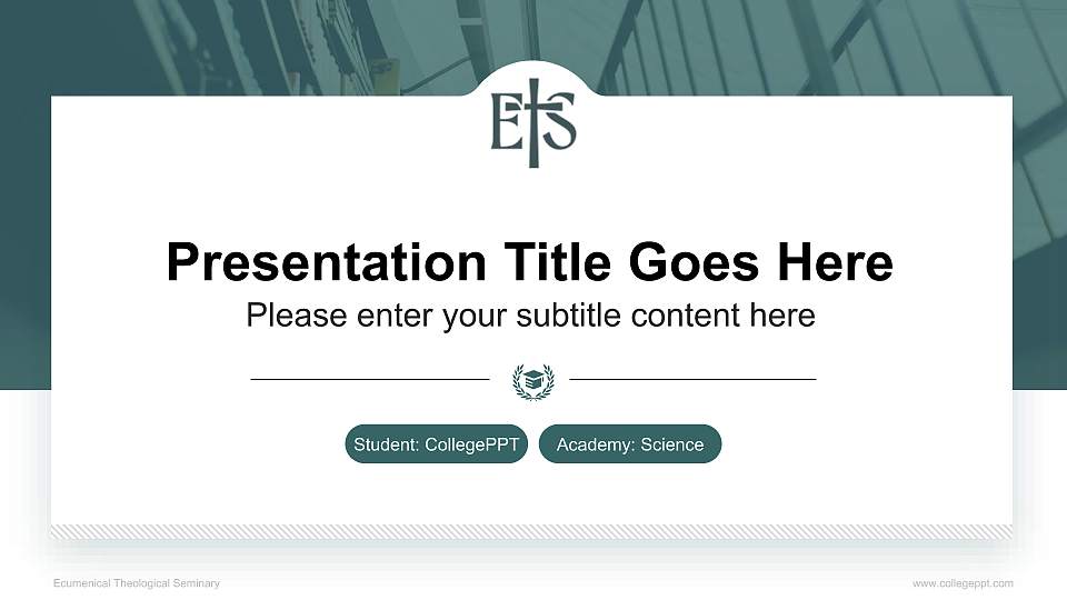 Ecumenical Theological Seminary National Scholarship Defense PPT Template16:9 ratio PPT effect preview image