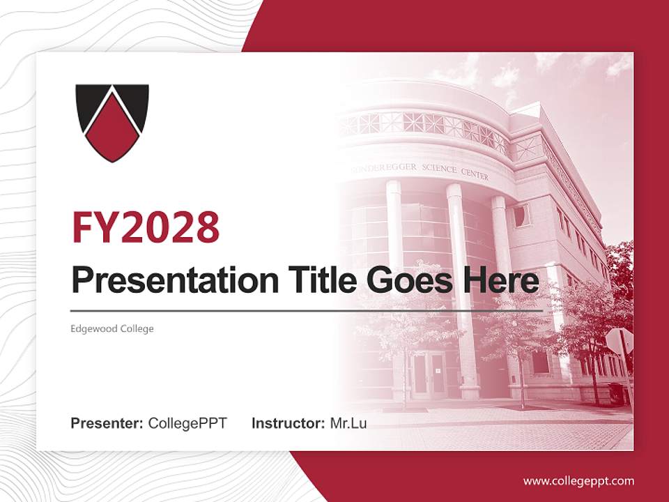 Edgewood College Academic Presentation/Research Findings Report PPT Template4:3 ratio PPT effect preview image5