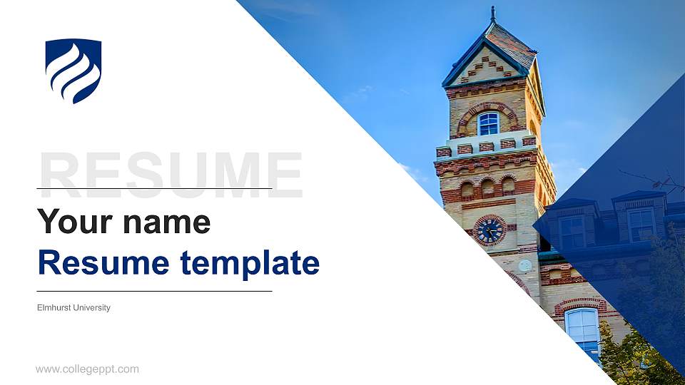 Elmhurst University Resume PPT Template16:9 ratio PPT effect preview image