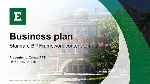 Eastern Michigan University Competition/Entrepreneurship Contest PPT Template