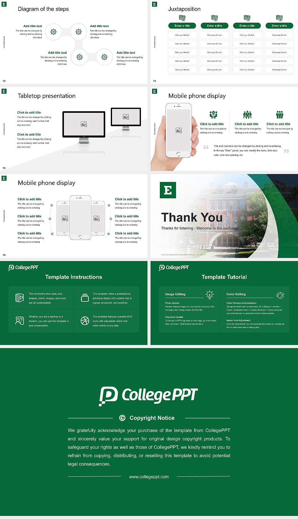Eastern Michigan University Competition/Entrepreneurship Contest PPT Template16:9 ratio PPT effect preview image9