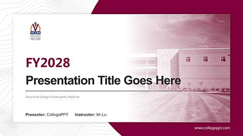 Edward Via College of Osteopathic Medicine Academic Presentation/Research Findings Report PPT Template