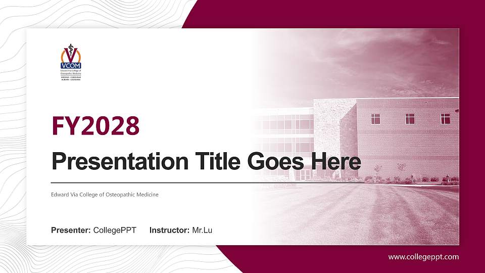 Edward Via College of Osteopathic Medicine Academic Presentation/Research Findings Report PPT Template16:9 ratio PPT effect preview image1