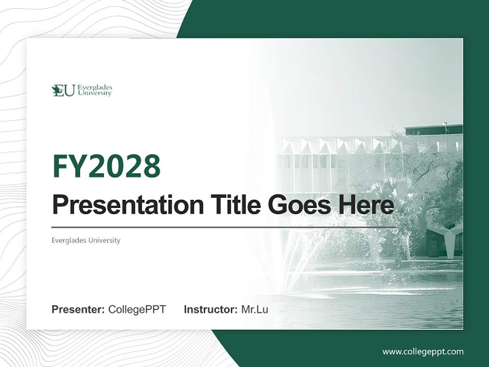 Everglades University Academic Presentation/Research Findings Report PPT Template4:3 ratio PPT effect preview image5