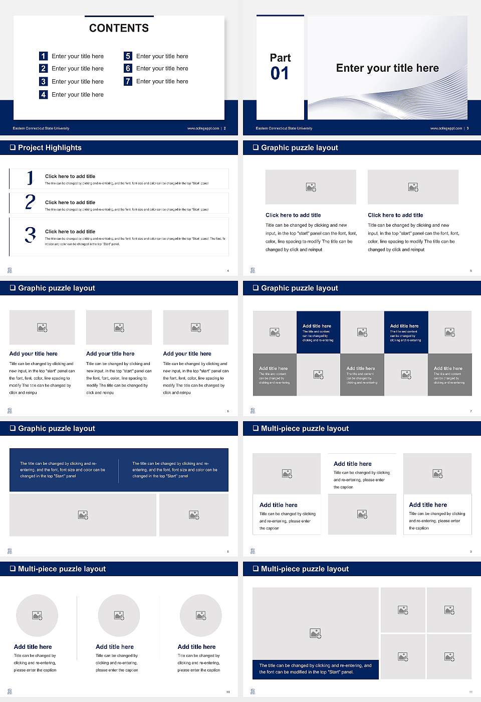 Eastern Connecticut State University General Purpose PPT Template16:9 ratio PPT effect preview image2