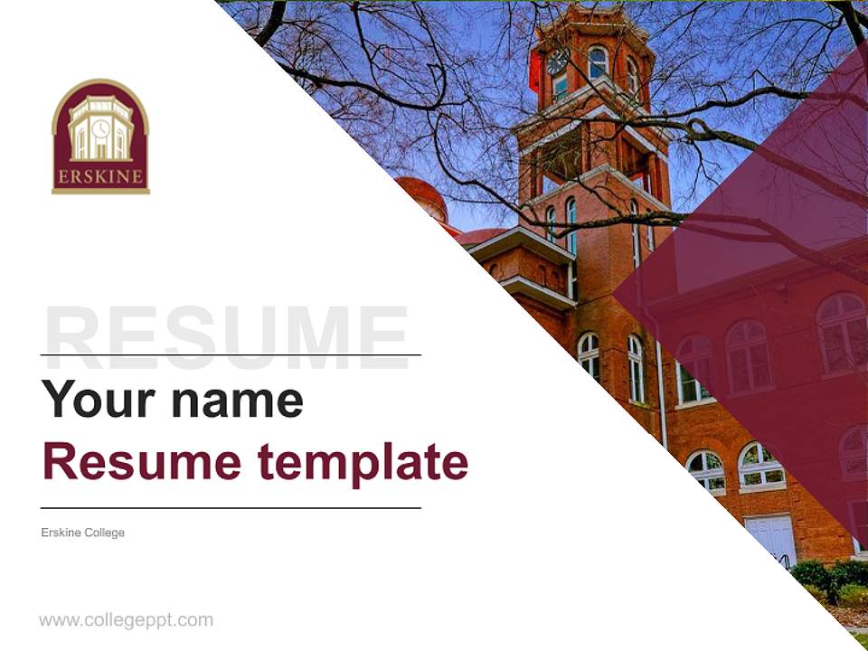 Erskine College Resume PPT Template4:3 ratio PPT effect preview image5