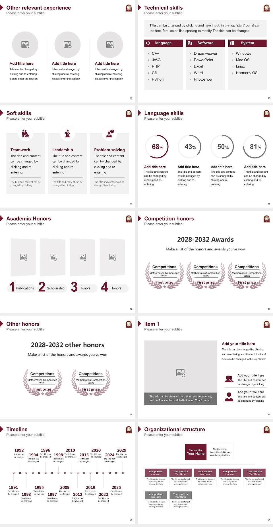 Erskine College Resume PPT Template4:3 ratio PPT effect preview image3