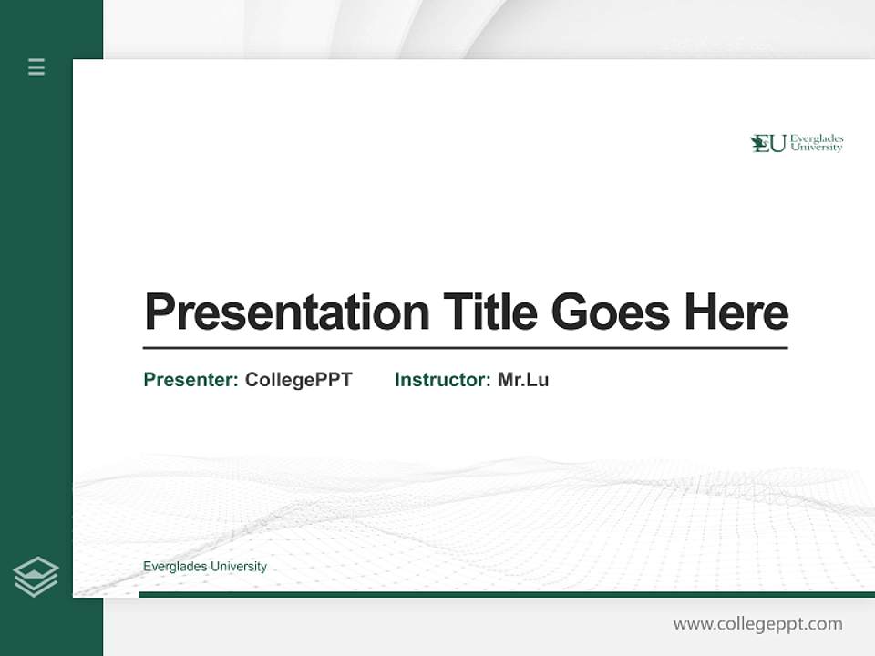 Everglades University Thesis Proposal/Graduation Defense PPT Template4:3 ratio PPT effect preview image5