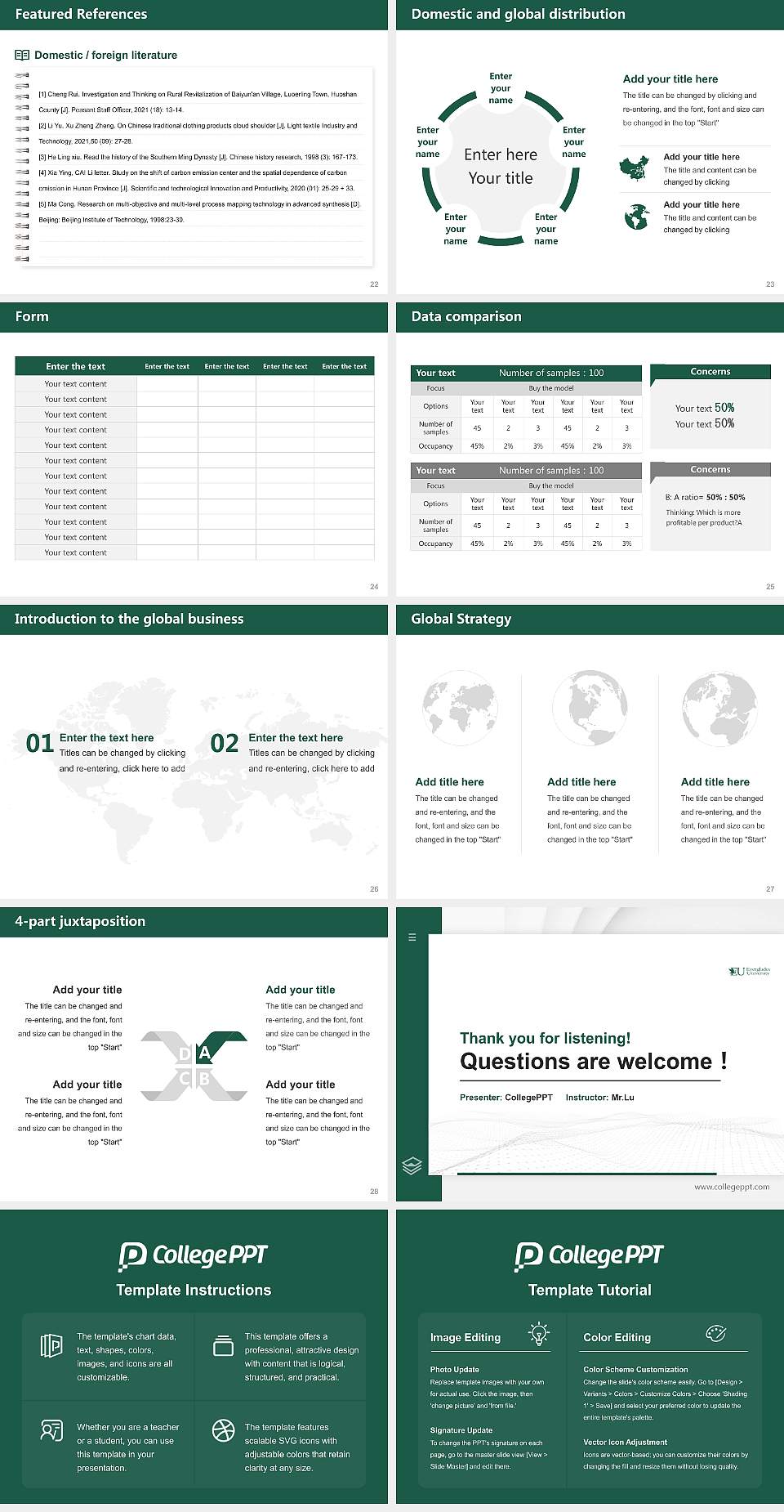 Everglades University Thesis Proposal/Graduation Defense PPT Template4:3 ratio PPT effect preview image4