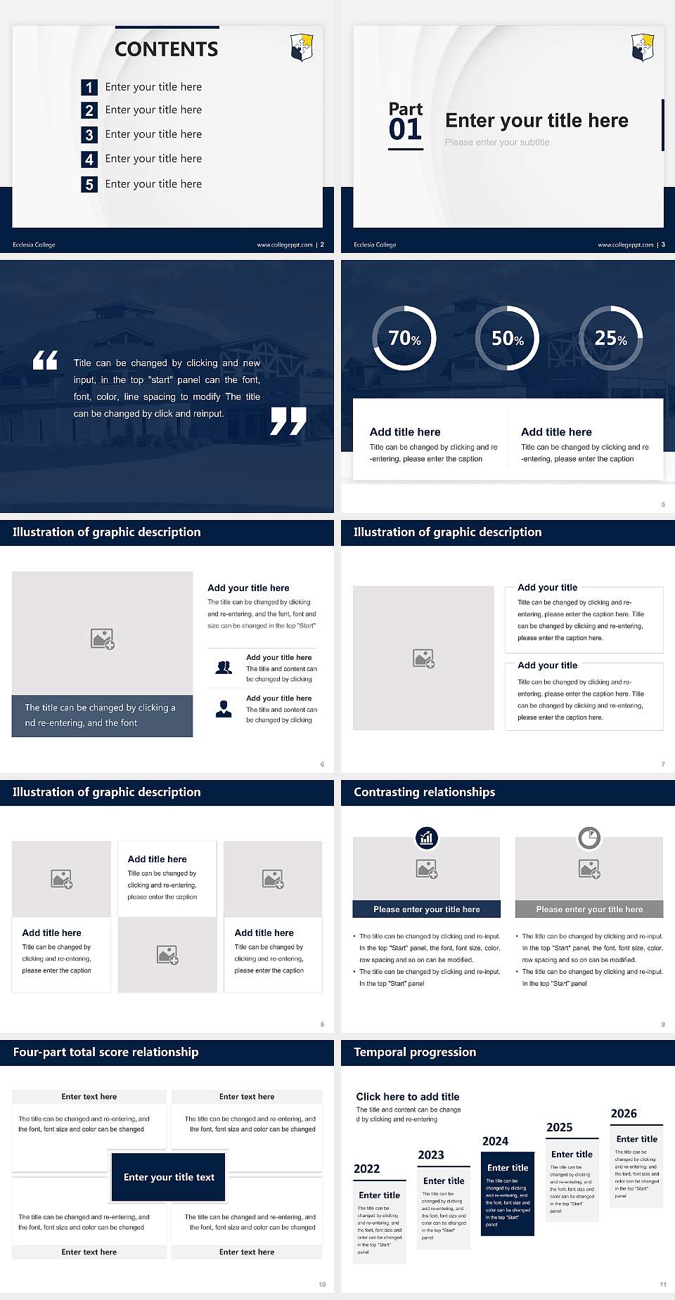 Ecclesia College Thesis Proposal/Graduation Defense PPT Template4:3 ratio PPT effect preview image2