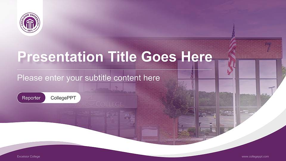 Excelsior College Lecture Sharing and Networking Event PPT Template16:9 ratio PPT effect preview image