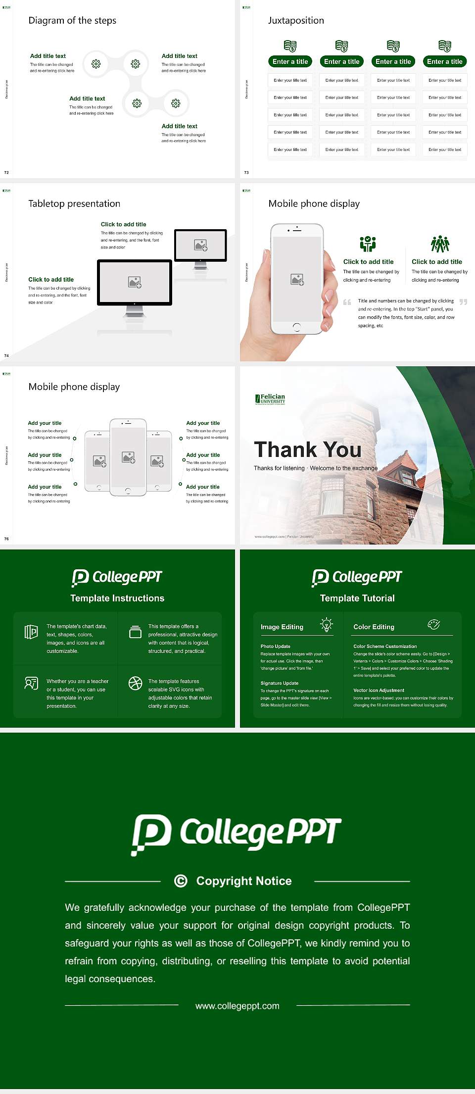 Felician University Competition/Entrepreneurship Contest PPT Template4:3 ratio PPT effect preview image9