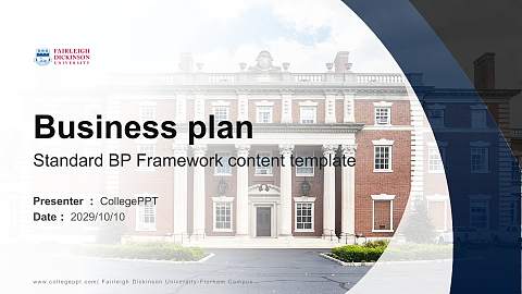 Fairleigh Dickinson University-Florham Campus Competition/Entrepreneurship Contest PPT Template