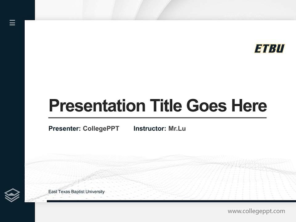 East Texas Baptist University Thesis Proposal/Graduation Defense PPT Template4:3 ratio PPT effect preview image5