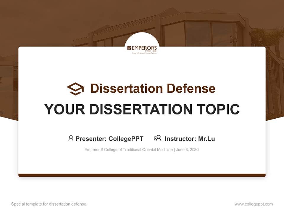 Emperor’S College of Traditional Oriental Medicine Graduation Thesis Defense PPT Template4:3 ratio PPT effect preview image7